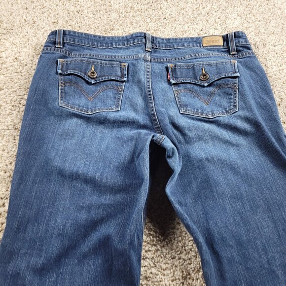 Levis 590 Jeans Women's 18M Dark Wash Bootcut Blue Denim Flap Pockets - Picture 6 of 8